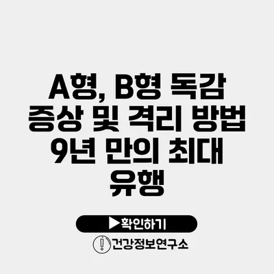 A형, B형 독감 증상 및 격리 방법 9년 만의 최대 유행