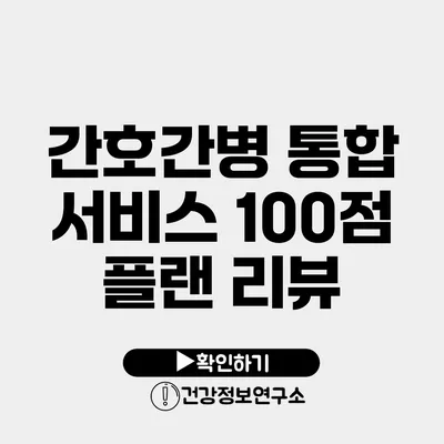 간호간병 통합 서비스 100점 플랜 리뷰