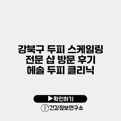 강북구 두피 스케일링 전문 샵 방문 후기 헤솔 두피 클리닉