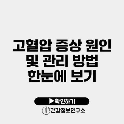 고혈압 증상 원인 및 관리 방법 한눈에 보기