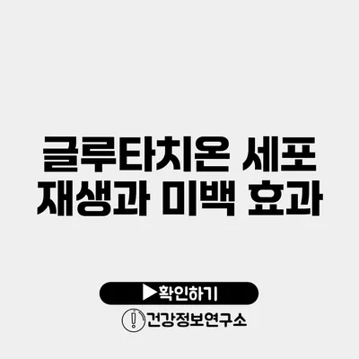 글루타치온 세포 재생과 미백 효과