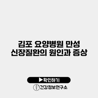 김포 요양병원 만성 신장질환의 원인과 증상