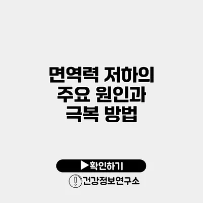 면역력 저하의 주요 원인과 극복 방법