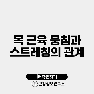 목 근육 뭉침과 스트레칭의 관계