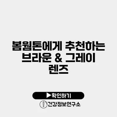 봄웜톤에게 추천하는 브라운 & 그레이 렌즈