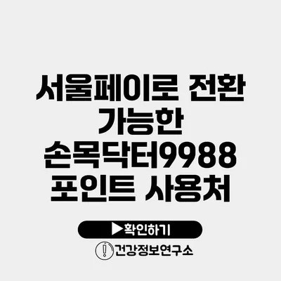 서울페이로 전환 가능한 손목닥터9988 포인트 사용처