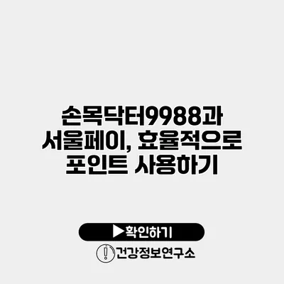 손목닥터9988과 서울페이, 효율적으로 포인트 사용하기