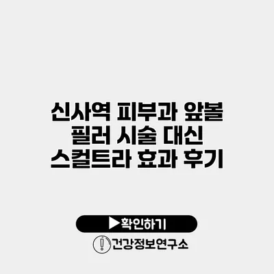 신사역 피부과 앞볼 필러 시술 대신 스컬트라 효과 후기