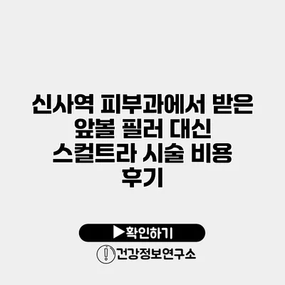 신사역 피부과에서 받은 앞볼 필러 대신 스컬트라 시술 비용 후기