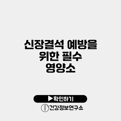 신장결석 예방을 위한 필수 영양소