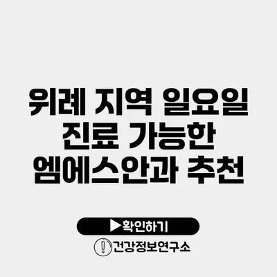 위례 지역 일요일 진료 가능한 엠에스안과 추천