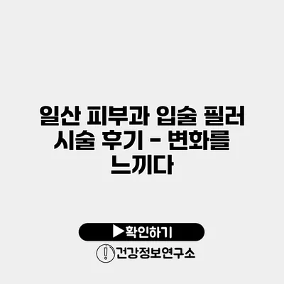 일산 피부과 입술 필러 시술 후기 - 변화를 느끼다