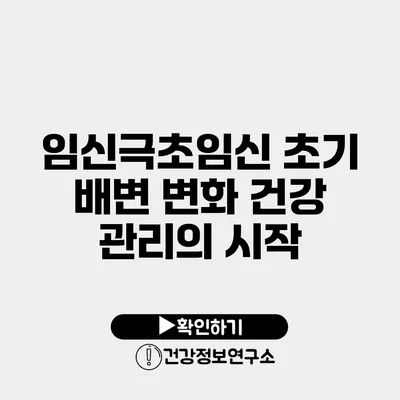 임신극초임신 초기 배변 변화 건강 관리의 시작