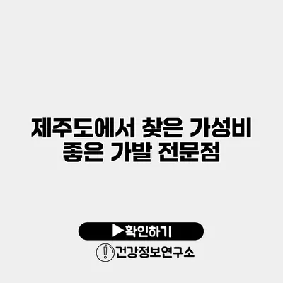 제주도에서 찾은 가성비 좋은 가발 전문점