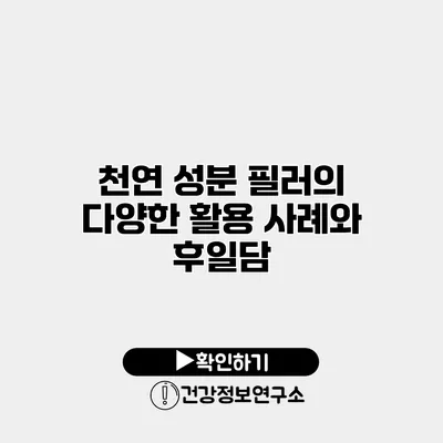 천연 성분 필러의 다양한 활용 사례와 후일담