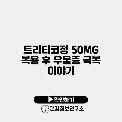 트리티코정 50MG 복용 후 우울증 극복 이야기