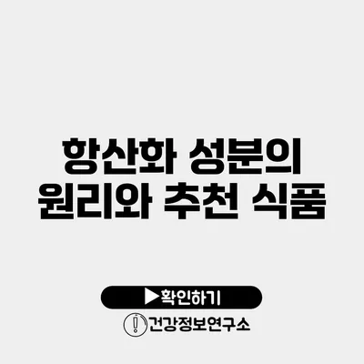 항산화 성분의 원리와 추천 식품