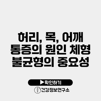 허리, 목, 어깨 통증의 원인 체형 불균형의 중요성