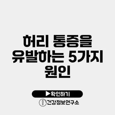 허리 통증을 유발하는 5가지 원인