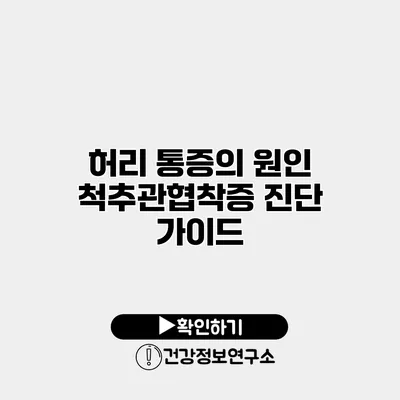 허리 통증의 원인 척추관협착증 진단 가이드