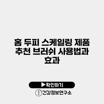 홈 두피 스케일링 제품 추천 브러쉬 사용법과 효과
