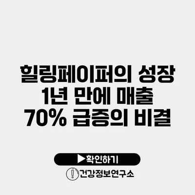 힐링페이퍼의 성장 1년 만에 매출 70% 급증의 비결