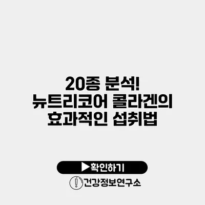 20종 분석! 뉴트리코어 콜라겐의 효과적인 섭취법