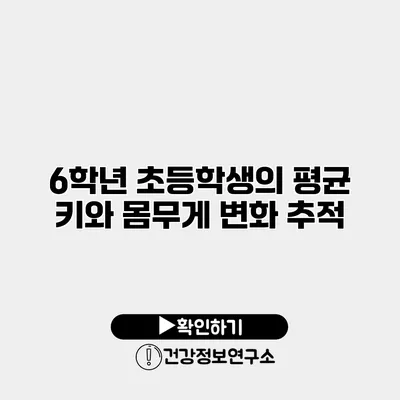 6학년 초등학생의 평균 키와 몸무게 변화 추적