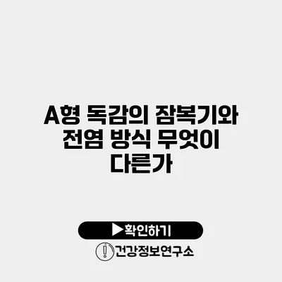 A형 독감의 잠복기와 전염 방식 무엇이 다른가?