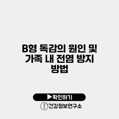 B형 독감의 원인 및 가족 내 전염 방지 방법