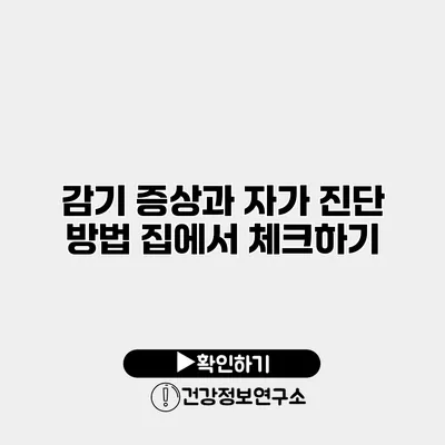 감기 증상과 자가 진단 방법 집에서 체크하기