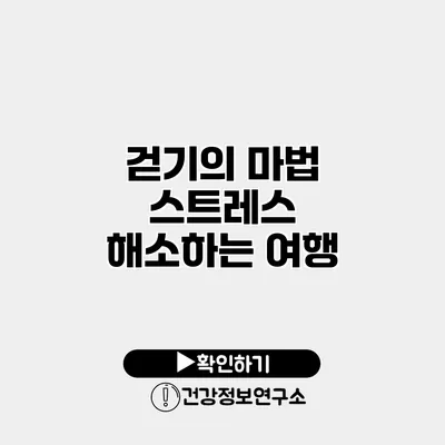 걷기의 마법 스트레스 해소하는 여행