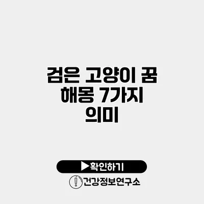 검은 고양이 꿈 해몽 7가지 의미