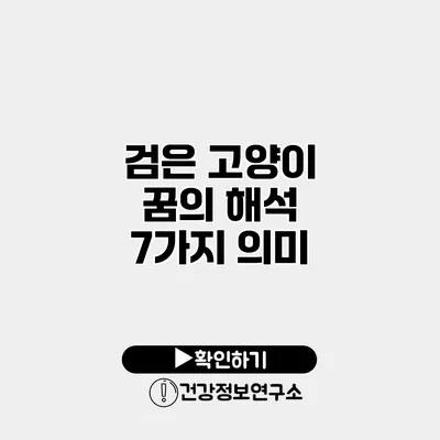 검은 고양이 꿈의 해석 7가지 의미