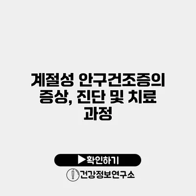 계절성 안구건조증의 증상, 진단 및 치료 과정
