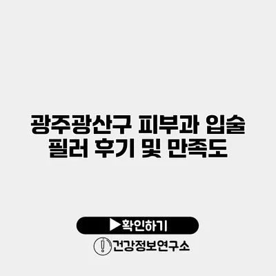 광주광산구 피부과 입술 필러 후기 및 만족도