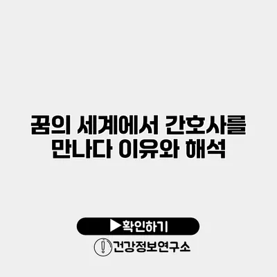 꿈의 세계에서 간호사를 만나다 이유와 해석