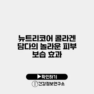 뉴트리코어 콜라겐 담다의 놀라운 피부 보습 효과