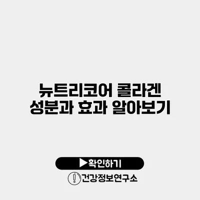 뉴트리코어 콜라겐 성분과 효과 알아보기