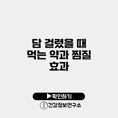담 걸렸을 때 먹는 약과 찜질 효과