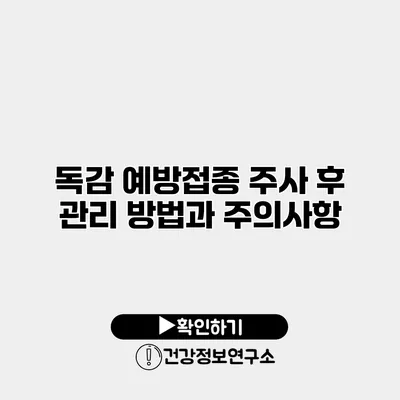 독감 예방접종 주사 후 관리 방법과 주의사항