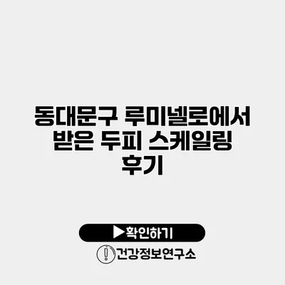 동대문구 루미넬로에서 받은 두피 스케일링 후기