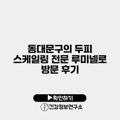 동대문구의 두피 스케일링 전문 루미넬로 방문 후기