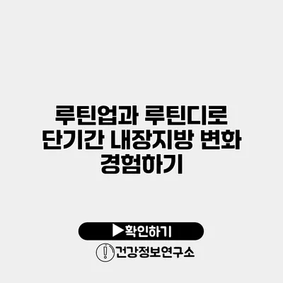 루틴업과 루틴디로 단기간 내장지방 변화 경험하기