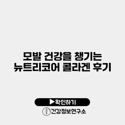 모발 건강을 챙기는 뉴트리코어 콜라겐 후기