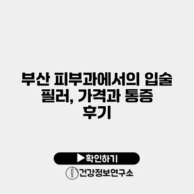 부산 피부과에서의 입술 필러, 가격과 통증 후기