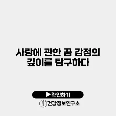 사랑에 관한 꿈 감정의 깊이를 탐구하다