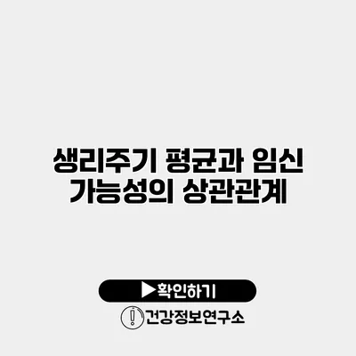 생리주기 평균과 임신 가능성의 상관관계