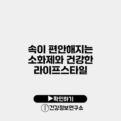 속이 편안해지는 소화제와 건강한 라이프스타일