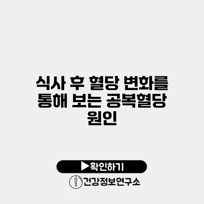 식사 후 혈당 변화를 통해 보는 공복혈당 원인